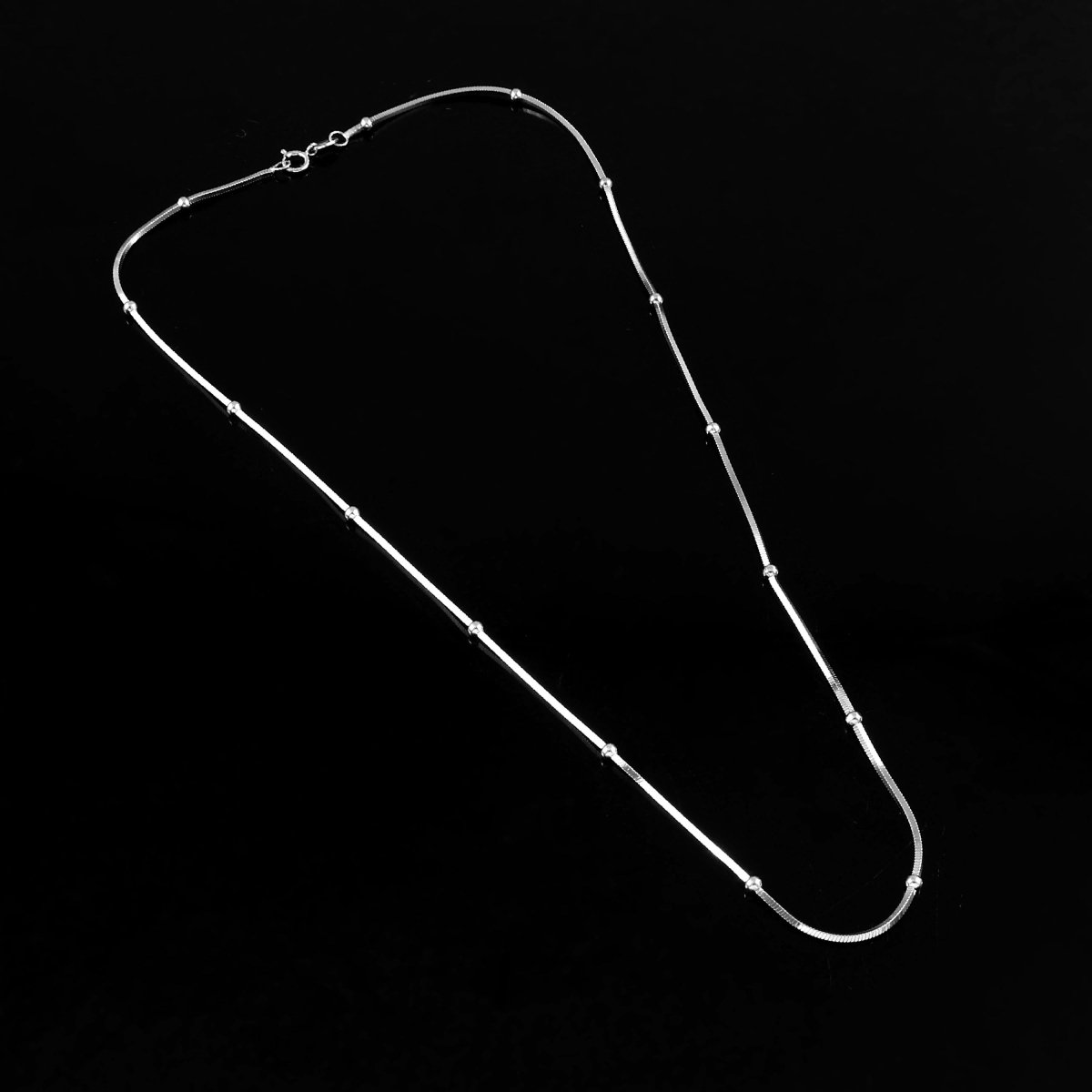 Rizwaan Chain – Beaded Silver Chain - Zirak Silver