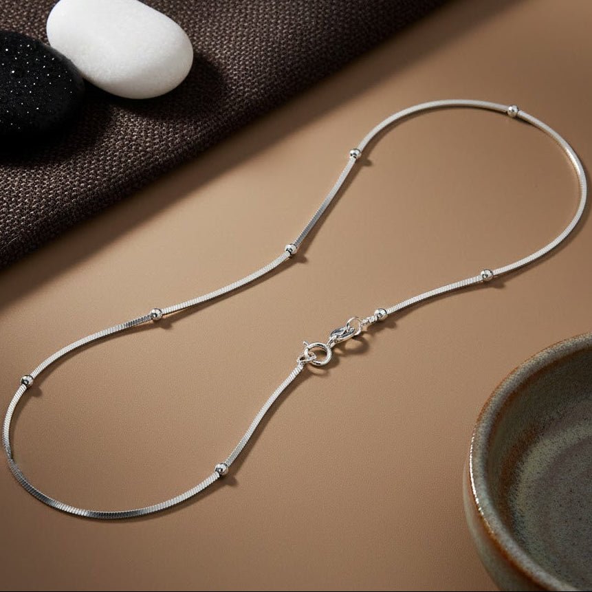 Rizwaan Chain – Beaded Silver Chain - Zirak Silver