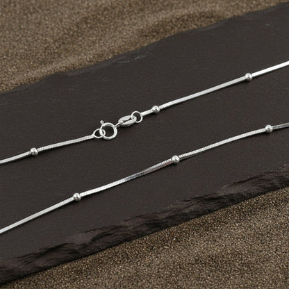 Rizwaan Chain – Beaded Silver Chain - Zirak Silver