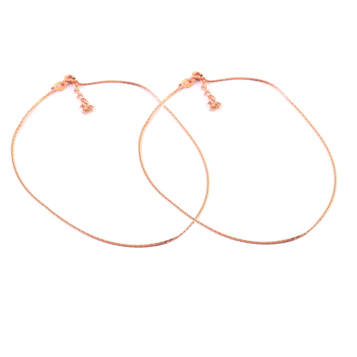 Rose Gold Cable Chain Anklet | Minimal Adjustable Anklet | Dainty Everyday Jewelry - Zirak Silver