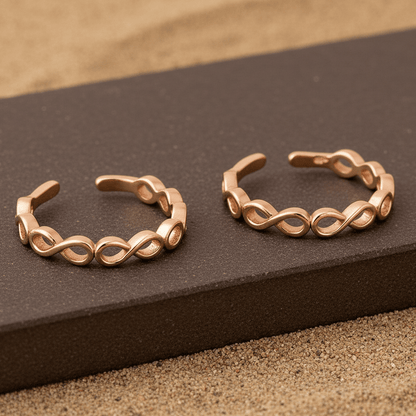 Rose Gold Infinity Toe Ring | 925 Sterling Silver Adjustable Toe Ring for Women - Zirak Silver