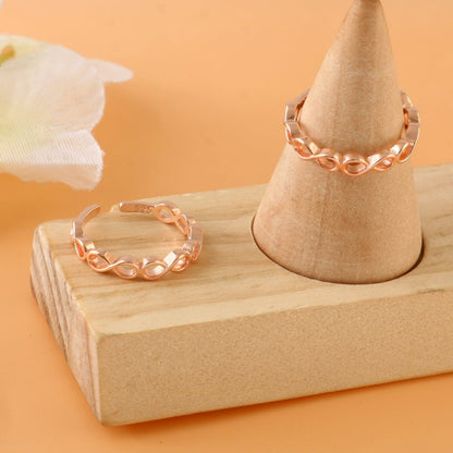 Rose Gold Infinity Toe Ring | 925 Sterling Silver Adjustable Toe Ring for Women - Zirak Silver