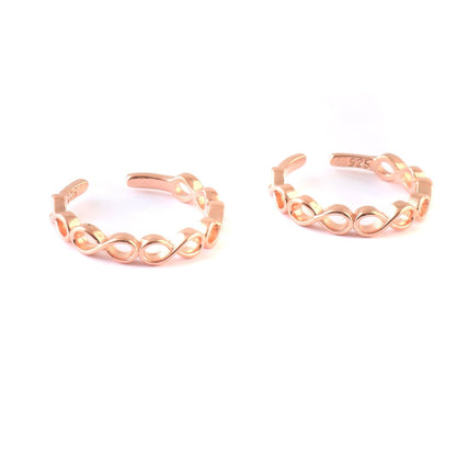 Rose Gold Infinity Toe Ring | 925 Sterling Silver Adjustable Toe Ring for Women - Zirak Silver