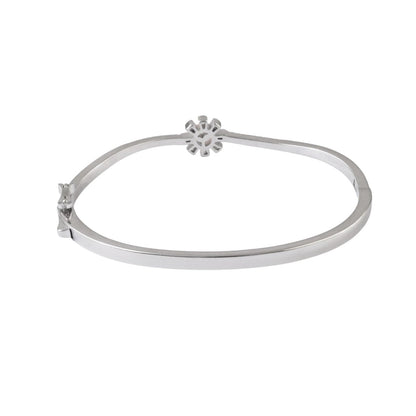 Rose Gold & Silver Sunburst CZ Bracelet in 925 Sterling Silver - Zirak Silver
