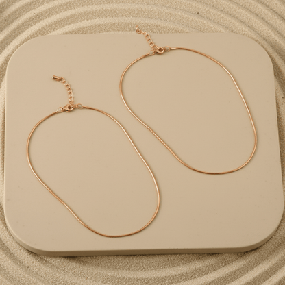 Rose Gold Snake Chain Anklet | Minimal Flat Chain Anklet | Elegant Everyday Jewelry - Zirak Silver