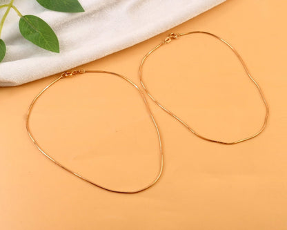 Rose Gold Snake Chain Anklet | Minimal Flat Chain Anklet | Elegant Everyday Jewelry - Zirak Silver