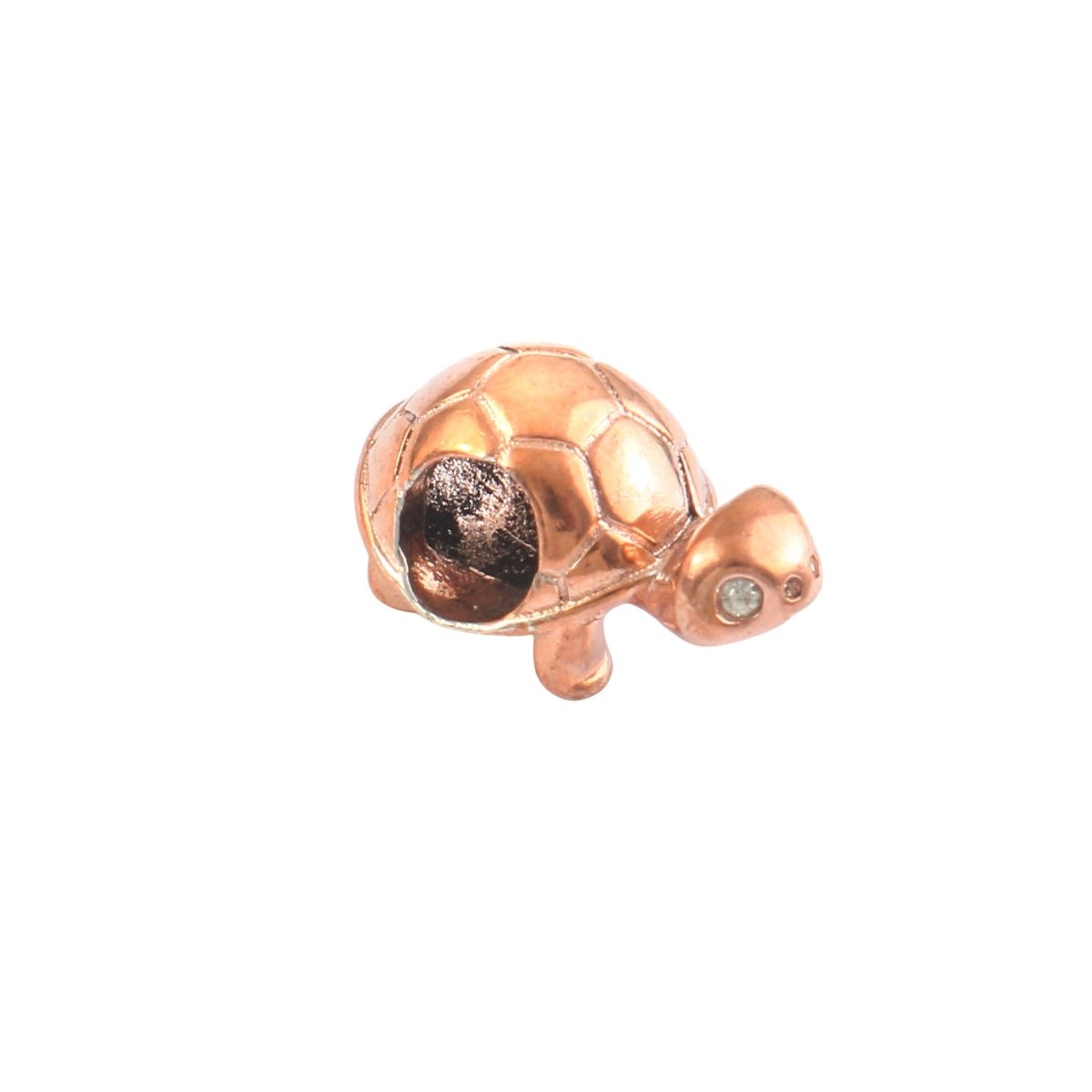Rose Gold Turtle Charm Bead in 925 Silver – Symbolic Animal Charm for Bracelets - Zirak Silver