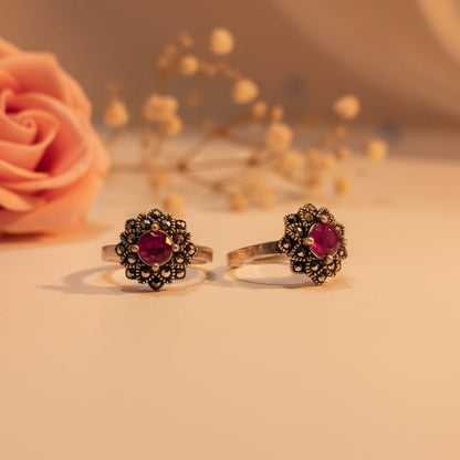 Roshni Pushp Toe Ring - Zirak Silver