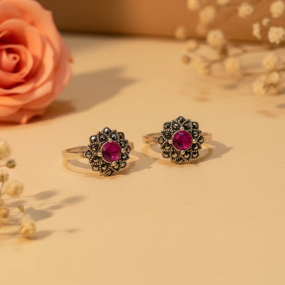 Roshni Pushp Toe Ring - Zirak Silver