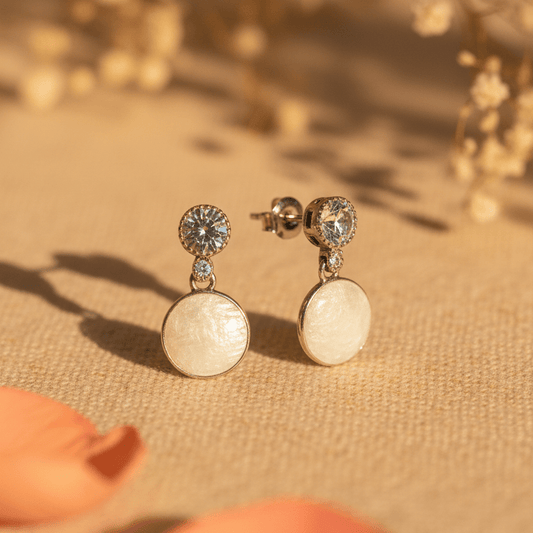 Roshni Shimmer Drop Earrings - Zirak Silver
