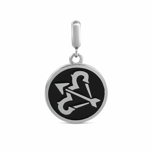 Sagittarius Zodiac Charm in Sterling Silver – Dual - Sided Enamel Pendant - Zirak Silver