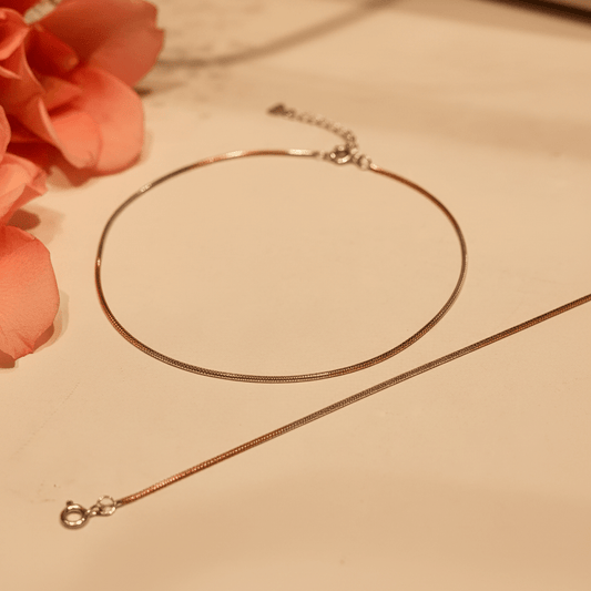 Sangam Two - Tone Anklet Set - Zirak Silver