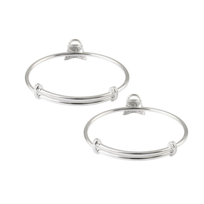 Silver Adjustable Bracelet Pair with Pink Handbag Charm - Zirak Silver