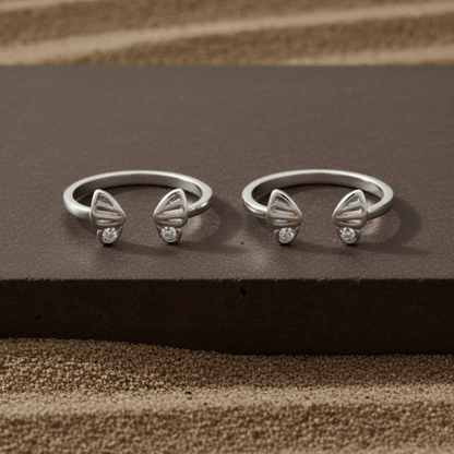 Silver Butterfly Wing Toe Ring - Zirak Silver