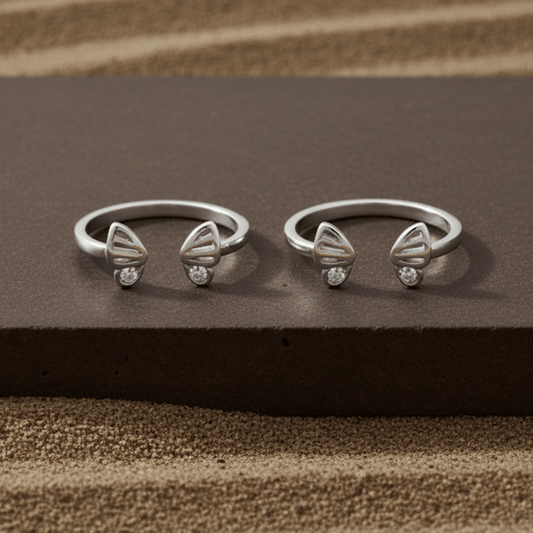 Silver Butterfly Wing Toe Ring - Zirak Silver