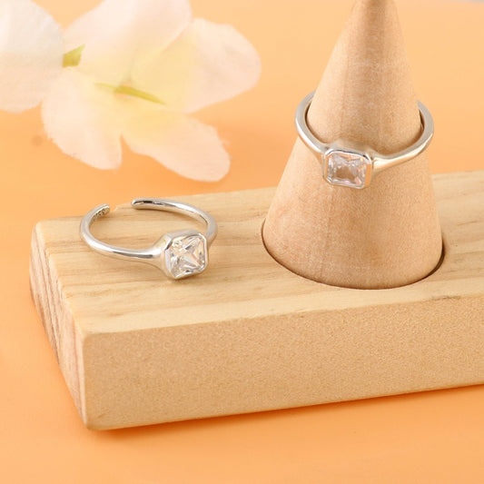 Silver Double Band Toe Ring | 925 Sterling Silver Adjustable Minimal Toe Ring for Women - Zirak Silver