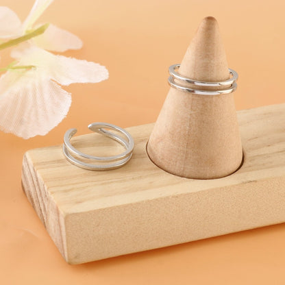 Silver Double Band Toe Ring | 925 Sterling Silver Adjustable Minimal Toe Ring for Women - Zirak Silver