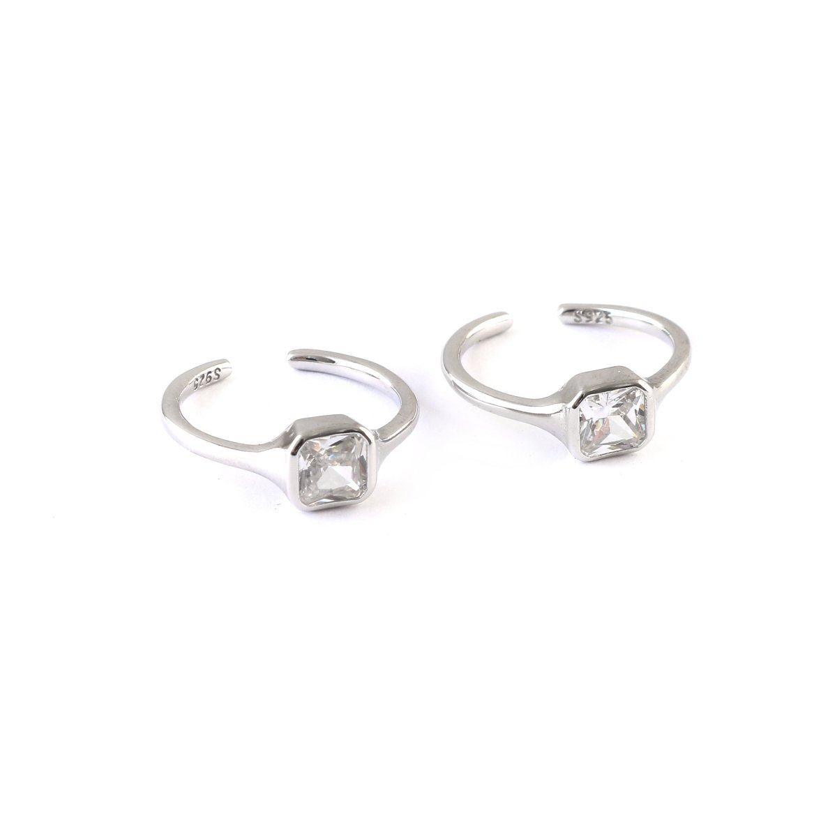 Silver Double Band Toe Ring | 925 Sterling Silver Adjustable Minimal Toe Ring for Women - Zirak Silver
