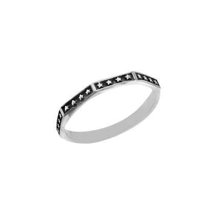 Silver Star Band Ring - Zirak Silver