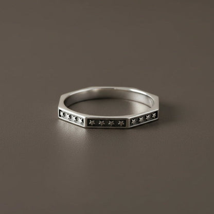 Silver Star Band Ring - Zirak Silver