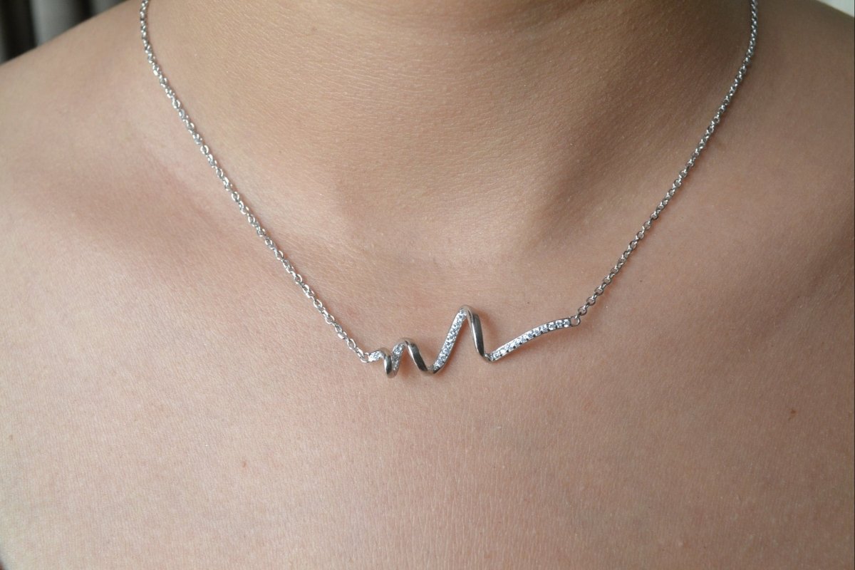 Silver Zig - Zag Pendant Necklace - Zirak Silver