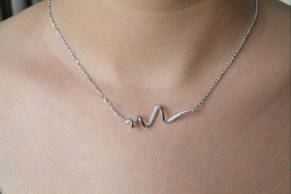 Silver Zig - Zag Pendant Necklace - Zirak Silver