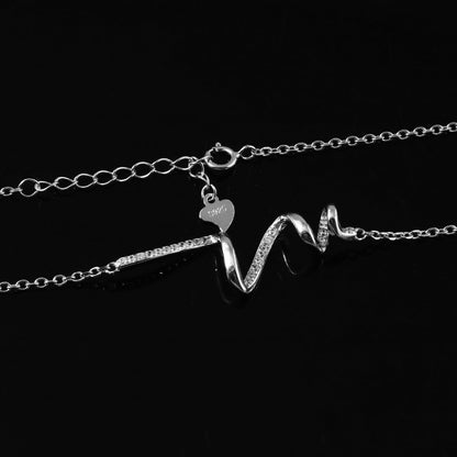Silver Zig - Zag Pendant Necklace - Zirak Silver