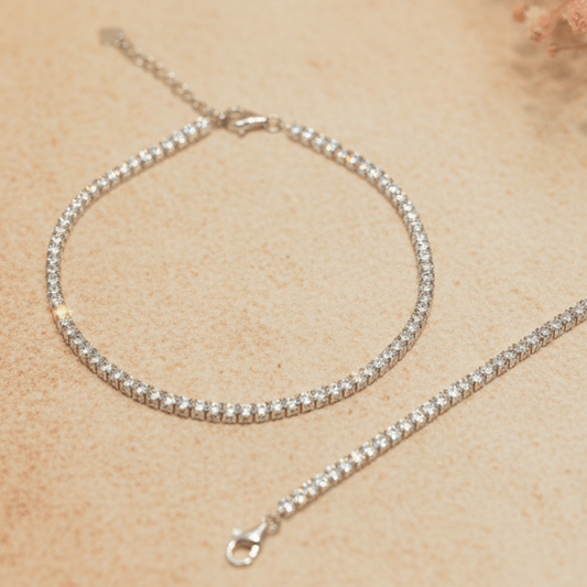 Sitara Tennis Anklet - Zirak Silver