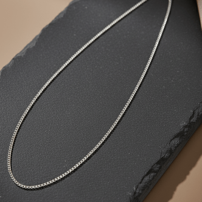 Sleek 925 Silver Mini Curb Chain Necklace - Zirak Silver