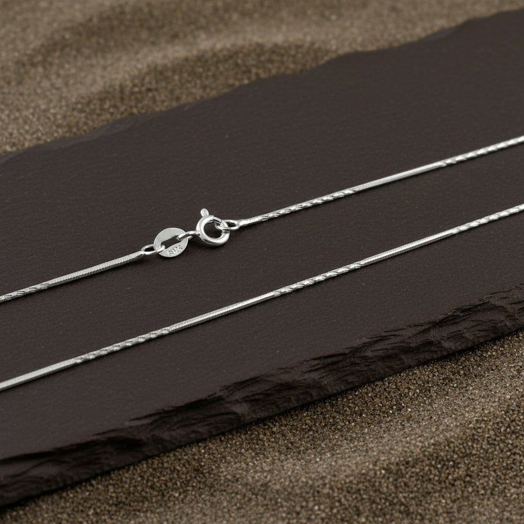 Sleek Box Silver Chain – Lightweight 925 Sterling Chain Necklace - Zirak Silver