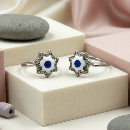 Star Evil Eye 925 Silver Toe Ring - Zirak Silver