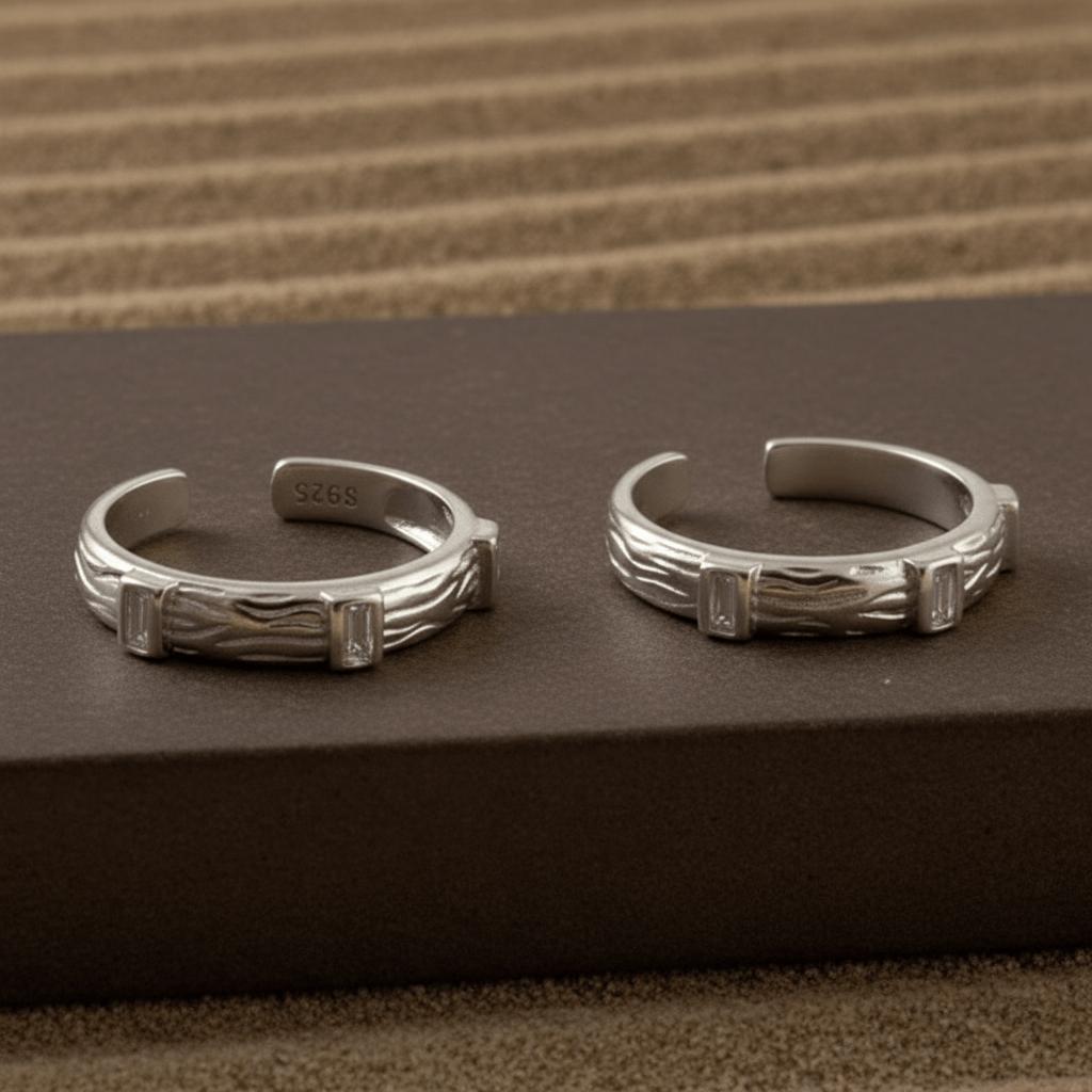 Sterling Silver 925 Adjustable Geometric Toe Ring – Minimalist Summer Jewelry - Zirak Silver