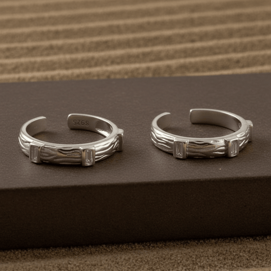 Sterling Silver 925 Adjustable Geometric Toe Ring – Minimalist Summer Jewelry - Zirak Silver