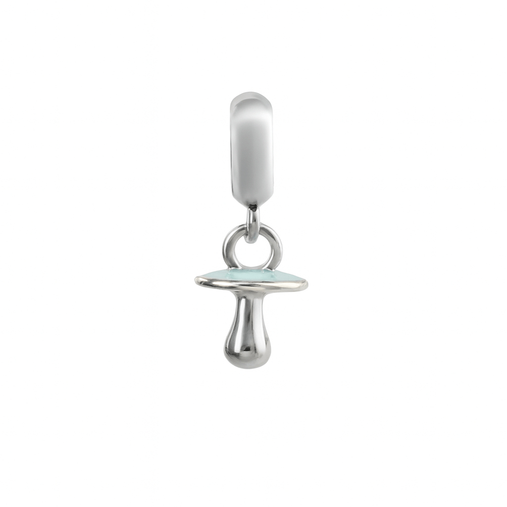 Sterling Silver Baby Pacifier Charm with Pastel Blue Enamel – Baby Shower & Keepsake Jewelry - Zirak Silver