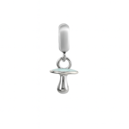 Sterling Silver Baby Pacifier Charm with Pastel Blue Enamel – Baby Shower & Keepsake Jewelry - Zirak Silver