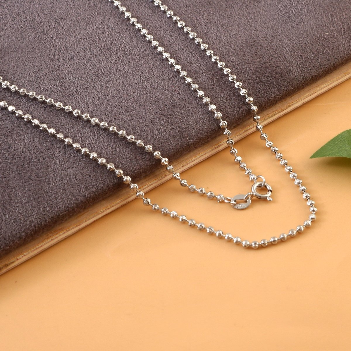 Sterling Silver Beaded Chain | 925 Silver Ball Chain Necklace for Men & Women - Zirak Silver