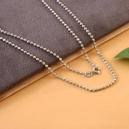 Sterling Silver Beaded Chain | 925 Silver Ball Chain Necklace for Men & Women - Zirak Silver