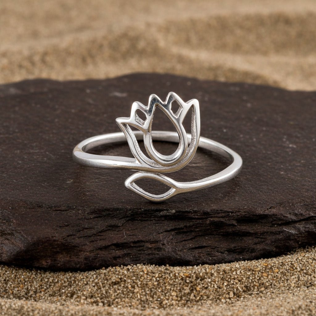 Sterling Silver Blooming Lotus Ring - Zirak Silver