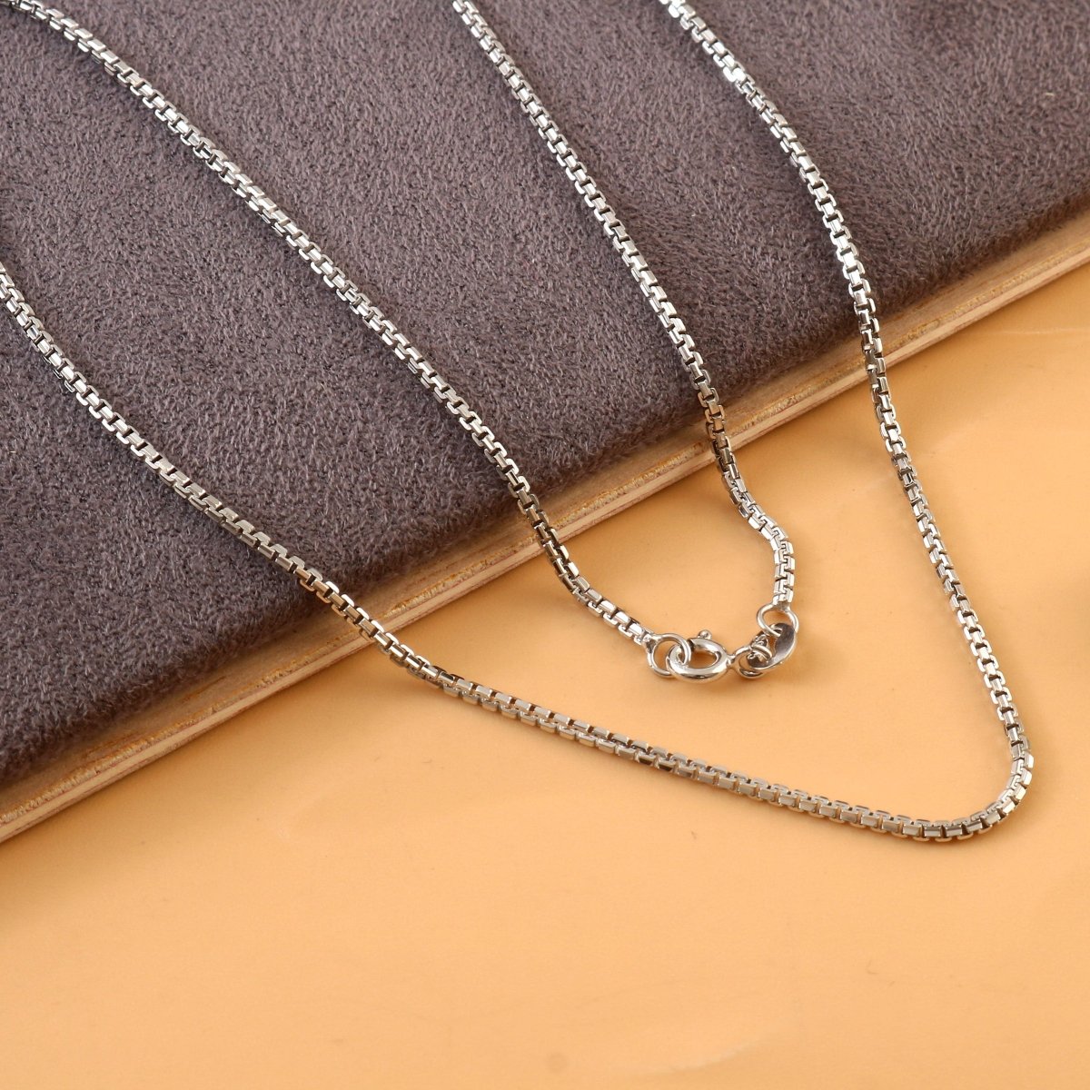 Sterling Silver Box Chain | 925 Silver Square Link Chain Necklace for Men & Women - Zirak Silver