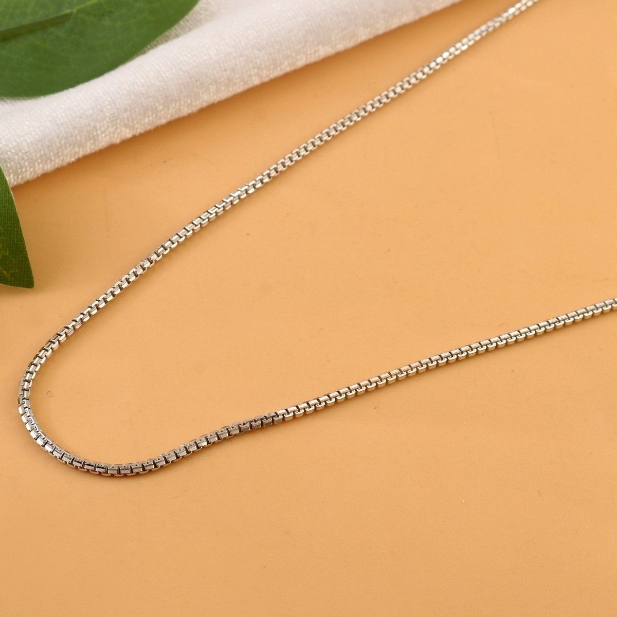 Sterling Silver Box Chain | 925 Silver Square Link Chain Necklace for Men & Women - Zirak Silver