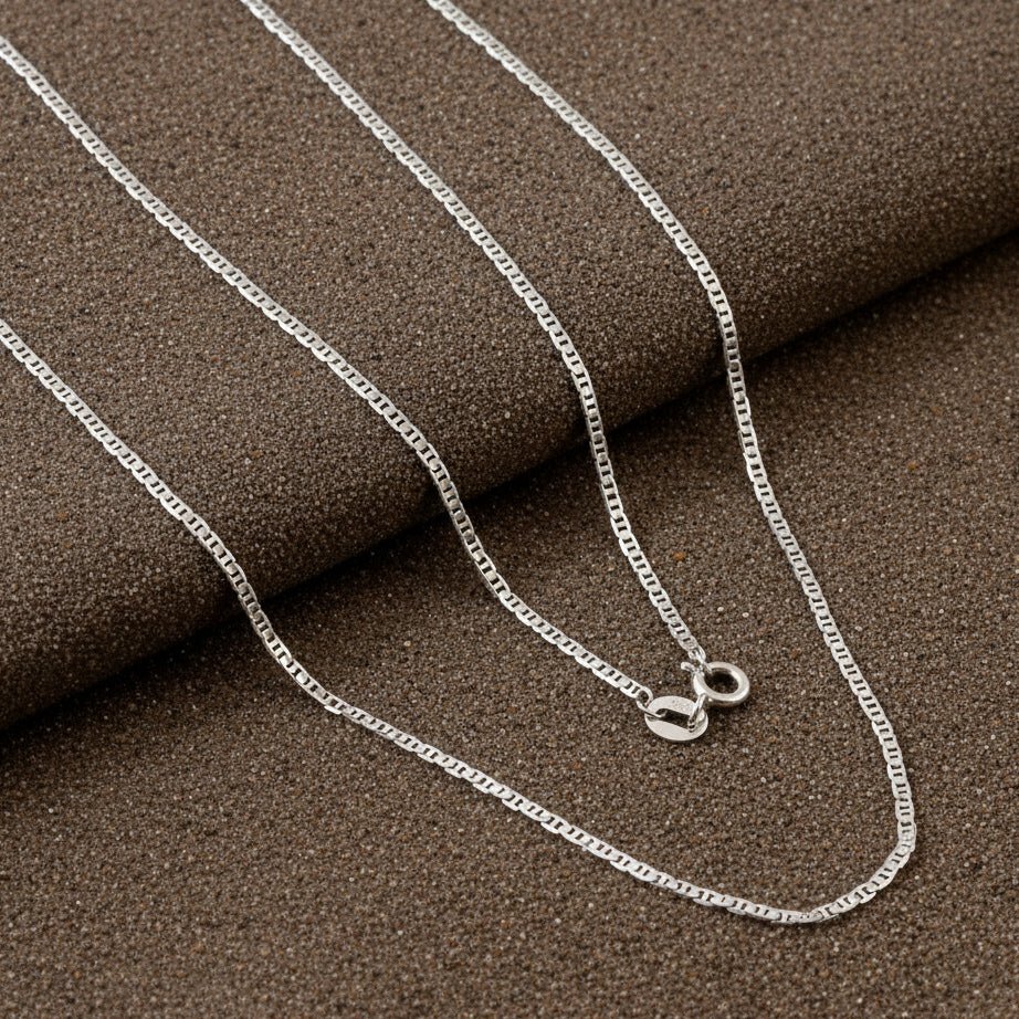 Sterling Silver Box Link Chain | 925 Silver Square Cut Necklace for Men & Women - Zirak Silver