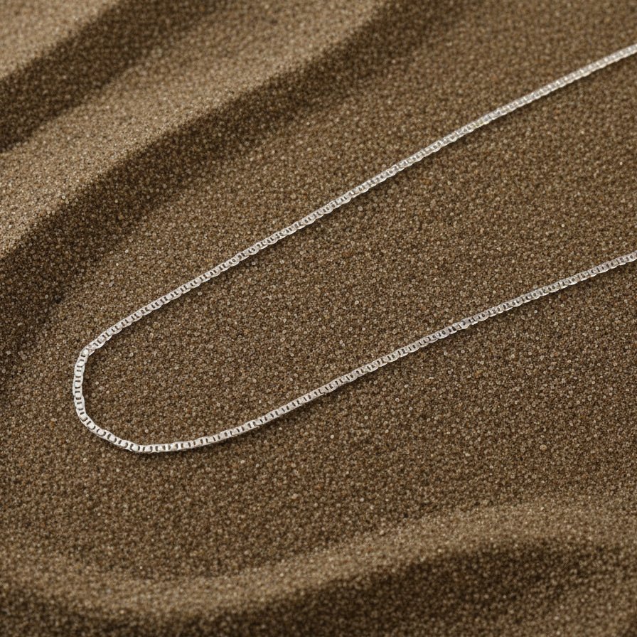 Sterling Silver Box Link Chain | 925 Silver Square Cut Necklace for Men & Women - Zirak Silver