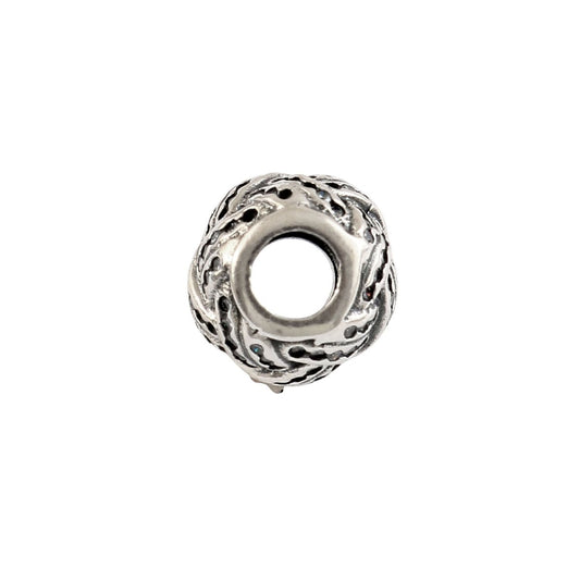 Sterling Silver Braided Knot Bead Ring | Textured Infinity Weave Charm - Zirak Silver