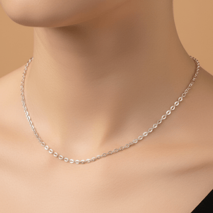 Sterling Silver Floral Cut Chain | 925 Silver Daisy Link Necklace for Women - Zirak Silver