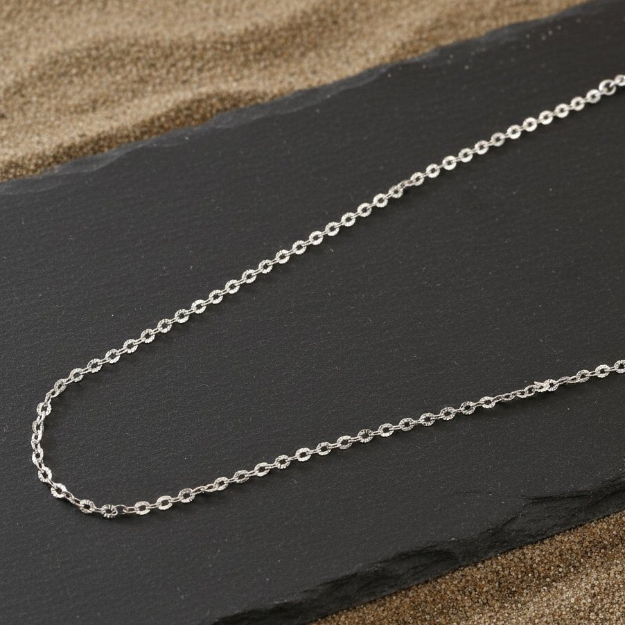Sterling Silver Floral Cut Chain | 925 Silver Daisy Link Necklace for Women - Zirak Silver