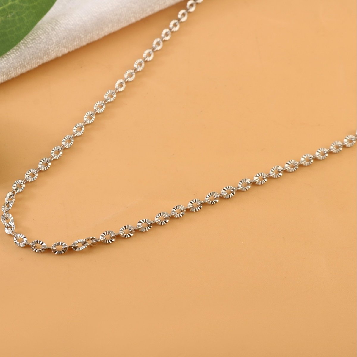 Sterling Silver Flower Cut Chain | 925 Silver Sunburst Link Necklace for Women & Men - Zirak Silver