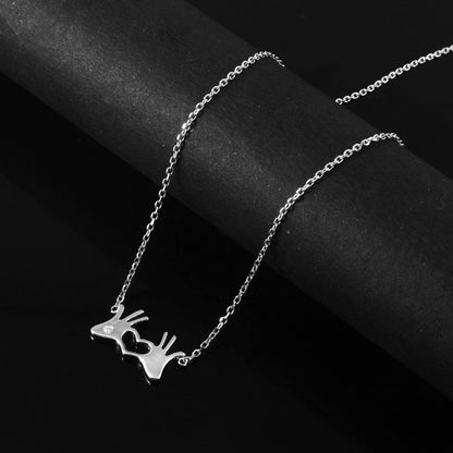 Sterling Silver Hand Heart Pendant Necklace - Zirak Silver