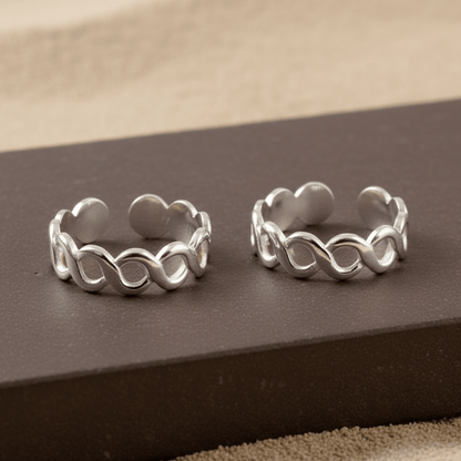 Sterling Silver Infinity Loop Toe Ring – Adjustable Open Band Jewelry - Zirak Silver