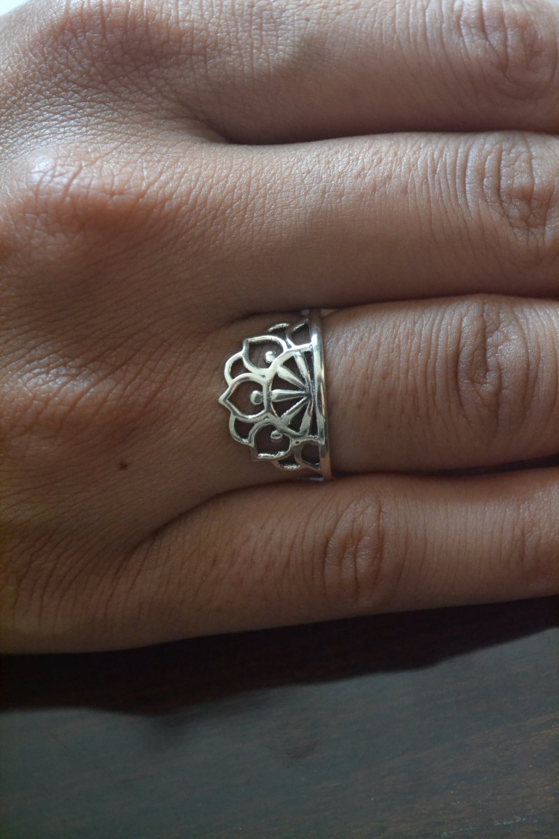 Sterling Silver Lotus Blossom Ring - Zirak Silver
