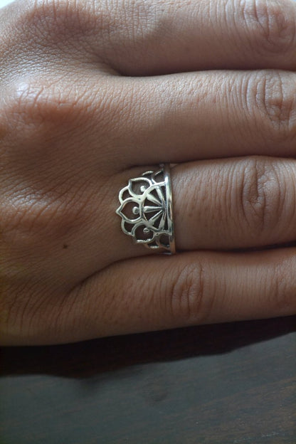 Sterling Silver Lotus Blossom Ring - Zirak Silver